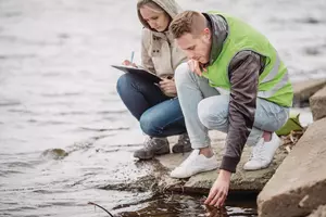 Scientists or biologists working together on water analysis. .
analysis, analyzing, bacteria, biological, biologist, biotechnology, chemical, chemistry, danger, ecologist, ecology, emergency, environment, environmental, equipment, experiment, expertise, flask, gloves, hand, health, holding, industrial, infection, lake, liquid, man, nature, outdoors, pollution, professional, protection, protective, quality, research, researcher, river, sample, science, scientific, scientist, substance, team, test, toxic, tube, waste, water, woman
Scientists or biologists working together on water analysis. Ecology and environmental pollution concept.